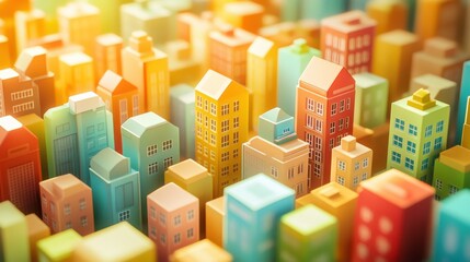 Poster - Vibrant Urban Landscape in 3D Style