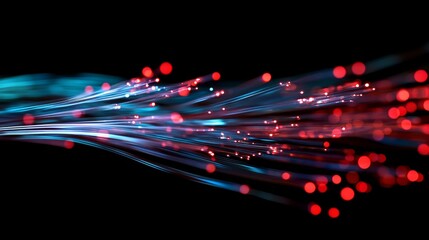 Aufkleber - Colorful Light Trails Create a Mesmerizing Display in a Dynamic Digital Landscape Showcasing Technology and Innovation