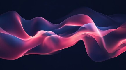 Poster - Colorful Wave Patterns Flowing Smoothly in a Dark Background Creating a Sense of Movement and Depth