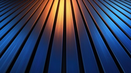 Poster - Dynamic blue and orange stripes abstract design digital art studio setting close-up view visual harmony