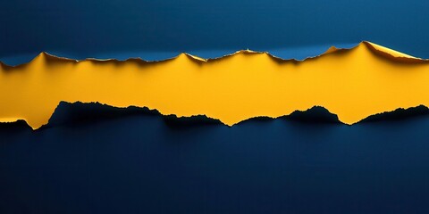 Poster - Blue and yellow line with a tear in it