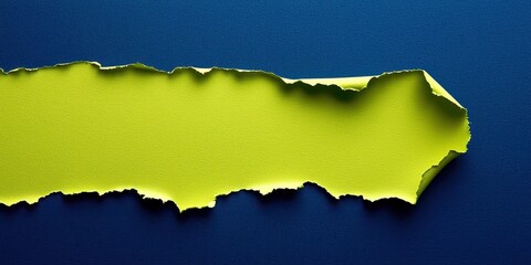 Poster - Yellow line is cut out of a blue background