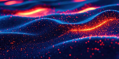 Blue and red surface with a lot of sparkles