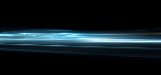 Poster - Dynamic Blue Light Waves Creating an Abstract Visual Effect in a Dark Environment Showcasing Energy and Movement