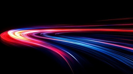 Poster - Colorful Light Trails Illuminate the Dark Background With Flowing Patterns During a Nighttime Photography Session