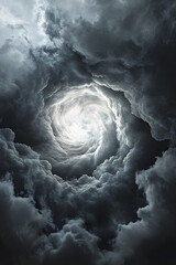 Wall Mural - A striking depiction of swirling storm clouds, showcasing dramatic intensity and captivating atmospheric energy