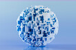 © Westend61 - 3D rendering of abstract pattern sphere against blue background