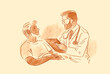 © Westend61 - Illustration of a doctor consulting with a patient in a healthcare setting
