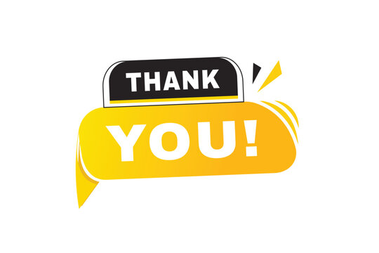 Thank you speech bubble, sign or tag design banner. web element vector.