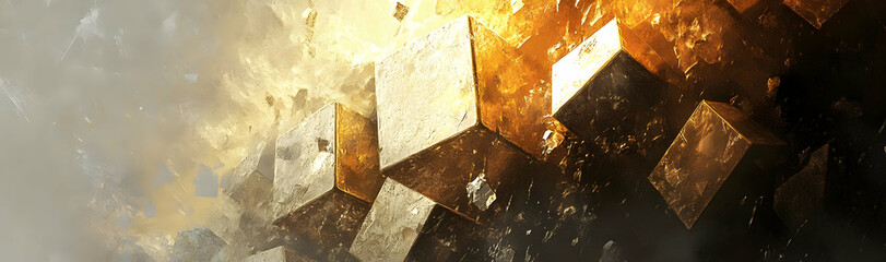 Wall Mural - Gold bars on a white background  -