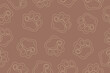 © OLiAN_ART - Seamless dog paw print. Texture, pet, paw, footprint, puppy, cat, background, foot, silhouette, path. Conceptual design. Vector illustration on mocha mousse background