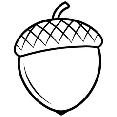 Minimalist Acorn Line Art Vector Design