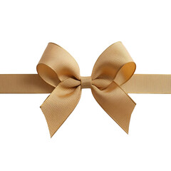 Wall Mural - Elegant golden ribbon bow with textured fabric, perfect for gifts and decorations. This beautiful accessory adds touch of sophistication to any occasion