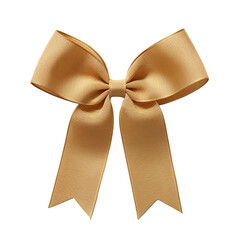 Wall Mural - golden ribbon bow with elegant loops and tails, perfect for gift wrapping or decoration. Its soft texture and warm color add touch of charm to any occasion