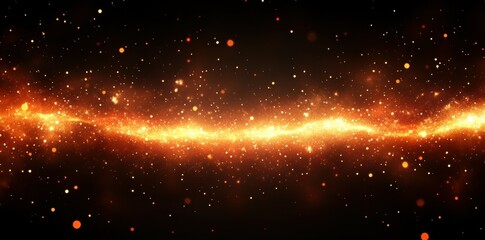 Poster - A vibrant cosmic scene filled with glowing particles and a luminous band of light.
