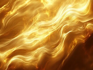 Aufkleber - Abstract golden waves with a luminous, flowing texture.