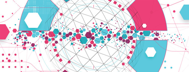 Aufkleber - Technology abstract futuristic science background for internet business