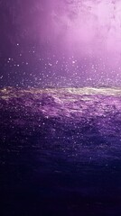 Aufkleber - A serene landscape depicting a purple-hued ocean under a starry sky.