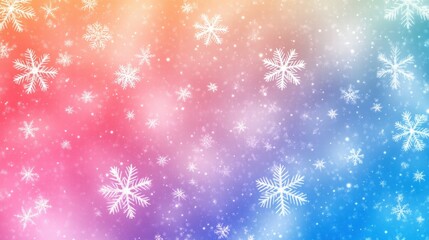Poster - A colorful background with snowflakes, evoking a festive winter atmosphere.