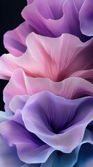 Poster - A vibrant display of layered, translucent petals in shades of pink and purple.