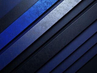 Poster - Abstract design featuring layered blue textures and diagonal lines.