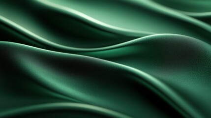 Poster - A close-up of flowing green fabric showcasing smooth, elegant waves and texture.
