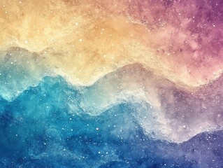 Aufkleber - A vibrant abstract wave pattern in pastel colors, evoking a serene and dreamy atmosphere.
