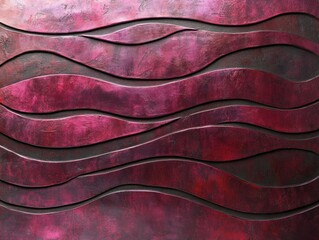 Poster - Abstract textured wall design featuring flowing lines in shades of red and dark tones.
