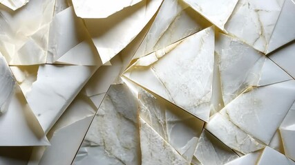 Aufkleber - Crafting intricate geometric abstract shapes background, white paper sheets form modern and elegant designs with highlighted and shadowed areas