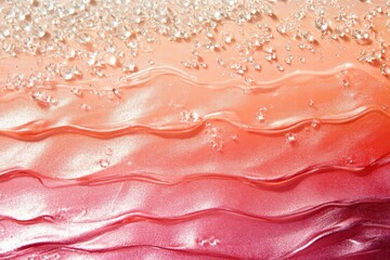 Aufkleber - Close-up of colorful, wavy liquid with droplets, showcasing texture and vibrant hues.