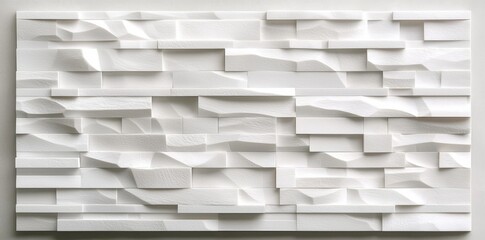 Poster - A wallpaper design combining a modern look for both interior and exterior, utilizing a white brick wall texture with grey light-colored painted stone tiles