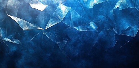 Poster - Abstract icy blue texture with geometric shapes and a gradient effect.
