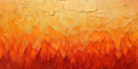 Poster - Abstract painting with warm hues of orange and red, creating a fiery gradient effect.