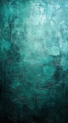 Poster - A textured surface in shades of teal, evoking a serene and abstract atmosphere.