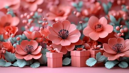 Poster - For Valentine Day, a Holiday Greeting Card with a pastel background, representing the love valentine idea