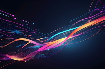 Wall Mural - Abstract lights background. Science and technology background. Banner, poster