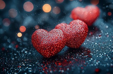 Poster - love background with red valentine abstract decor ideal for celebrating the holiday romance
