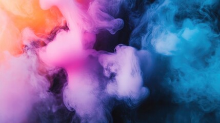 Wall Mural - vibrant abstract smoke swirls in vivid colors against a dark background for artistic and creative de