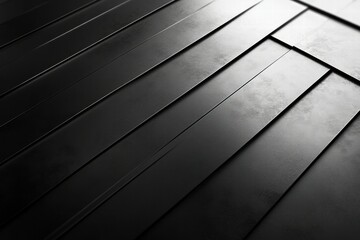 Poster - A close-up of sleek, overlapping black metal panels forming a modern surface.