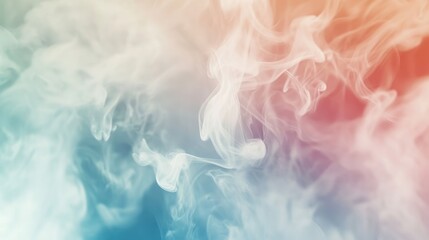 Wall Mural - colorful abstract smoke background with soft flowing patterns in gradients of red blue and white