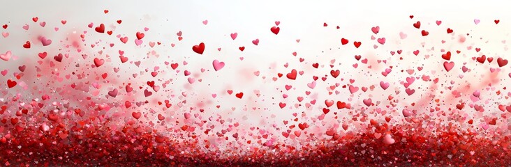 Poster - abstract valentine background with pink heart petals on a transparent background. suitable for banne