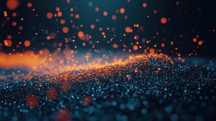 Poster - Vibrant Particles Dancing in the Air with Bokeh Effect and Shimmering Light