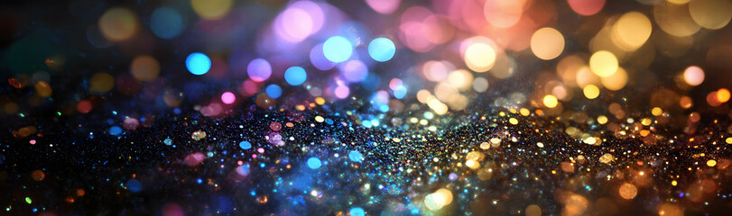 Wall Mural - Prism Light Leak and Bokeh Effects on Black Background  -
