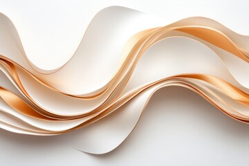 Poster - A flat design of an ivory scroll with golden edges unrolled on a pure white canvas