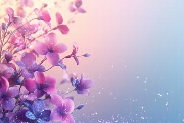 Poster - A serene floral arrangement with soft pink and purple hues against a gradient background.