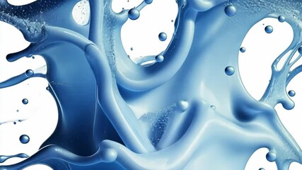 Poster - 3d abstract Vibrant and dynamic visual of blue paint splash against a transparent background, perfect for adding creativity to projects