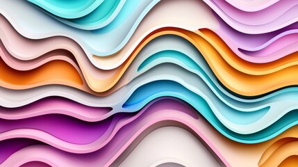 Wall Mural - wallpaper adorned with wavy patterns in a colorful gradient