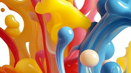 Poster - 3d Vibrant and energetic paint splash creating a dynamic artistic explosion against a transparent background