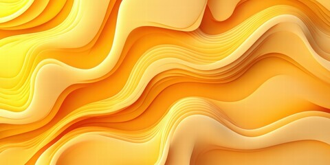 Poster - Abstract wavy patterns in warm yellow tones create a dynamic and modern design.
