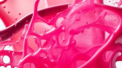 Poster - Vibrant pink liquid splashing and forming a crown shape, isolated on a transparent background, ideal for adding a pop of color to creative projects